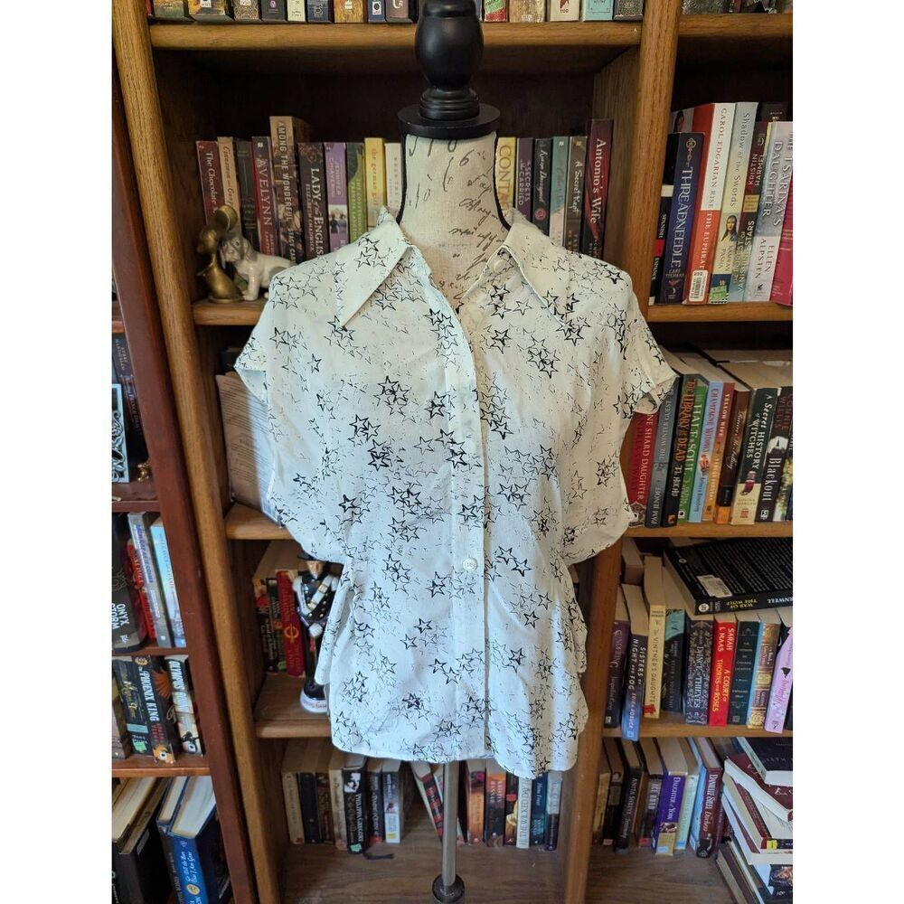 Equipment Women's Size Large Romy White Starburst Button Down Shirt Top